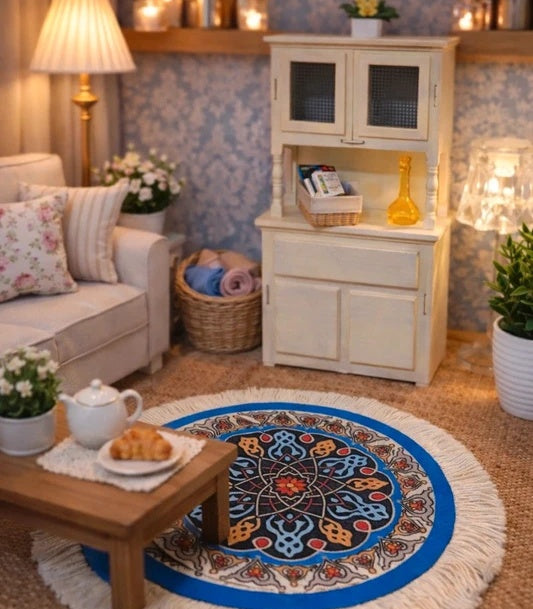 Petit tapis rond à Franges