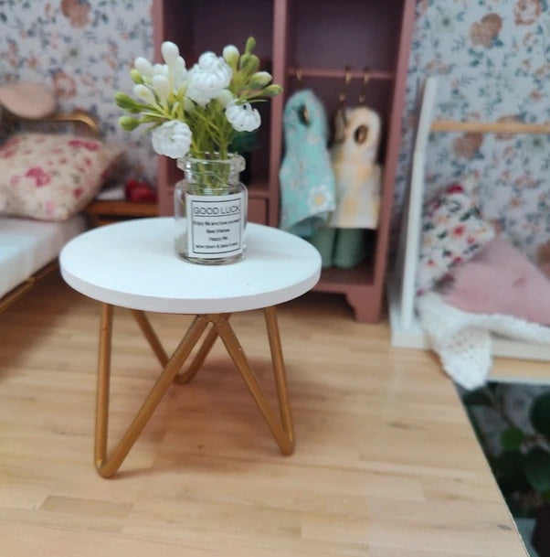 Table ronde pieds dorés