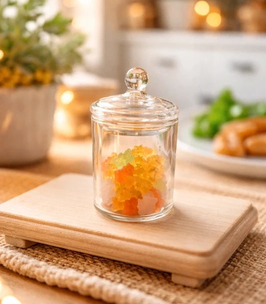 Bonbonnière en verre d'ourson