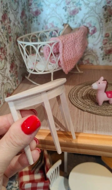 Meuble d'appoint demi cercle en bois