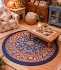 Tapis rond bleu