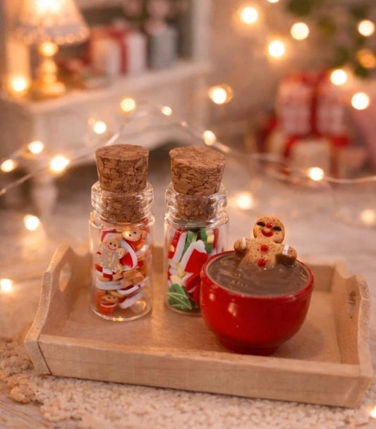 Plateau chocolat chaud bonhomme pain d'épice