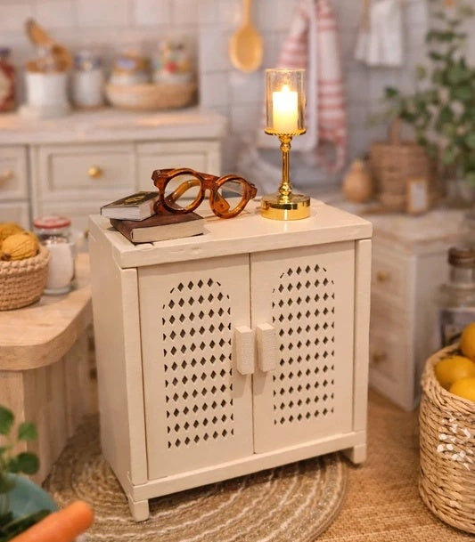 Meuble bas beige en bois