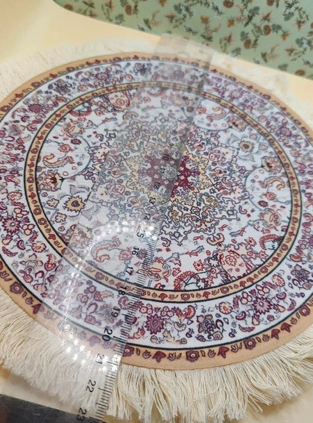 Tapis à frange rose fleuri