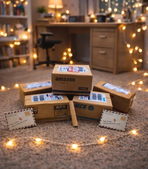 6 colis + courrier amazon