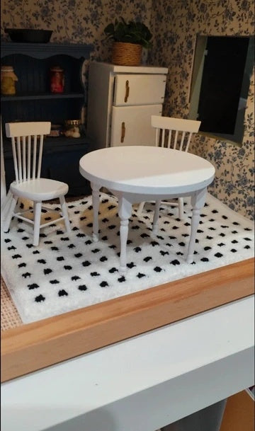 Tapis blanc à pois moelleux
