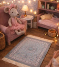 Petit tapis gris bleu