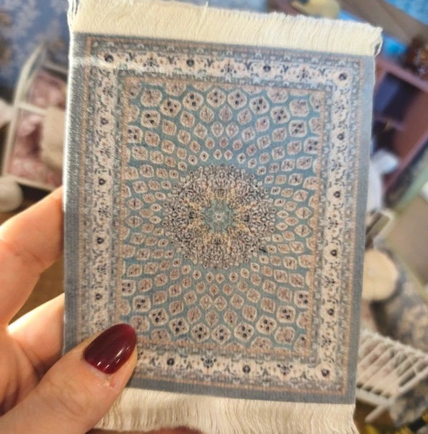 Petit tapis gris bleu