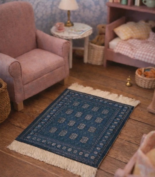 Petit tapis bleu