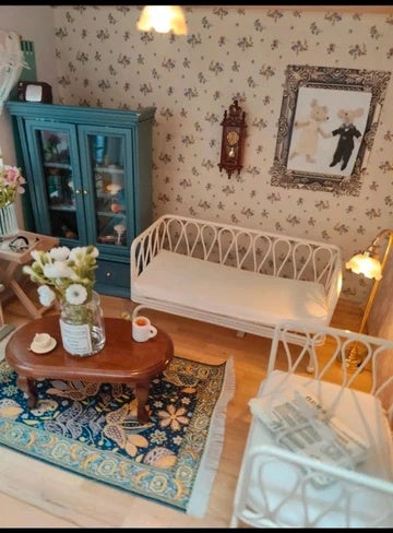 Ensemble canapé et fauteuil metal blanc