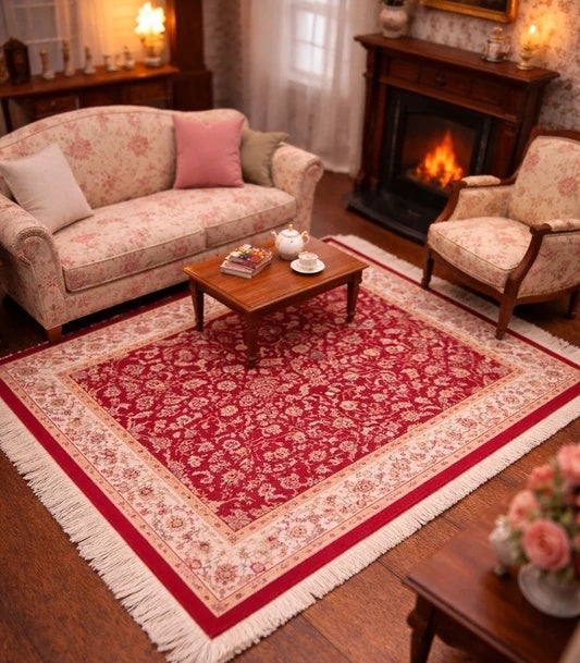 Tapis rouge à franges