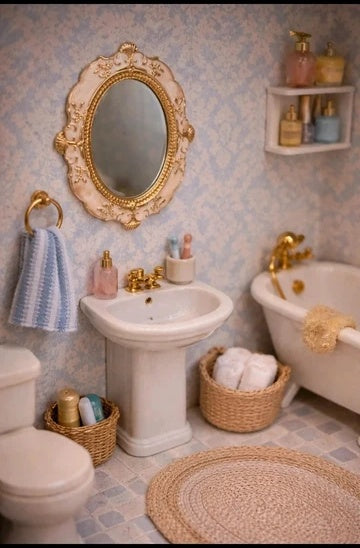 Miroir blanc et doré