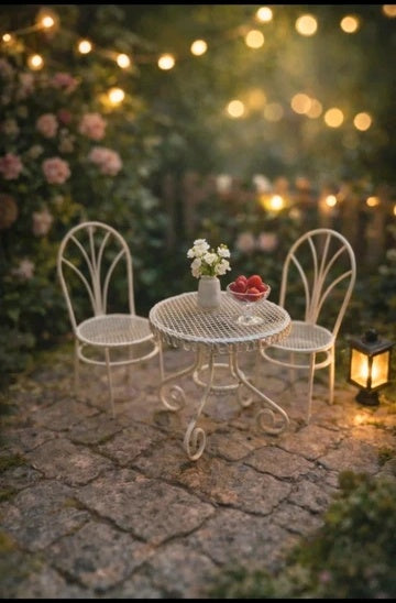 Salon de jardin métal blanc