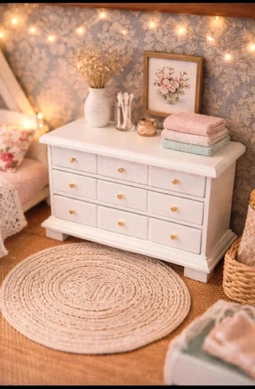 Commode blanche en bois