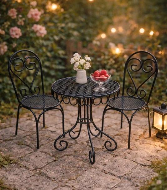Salon de jardin métal noir