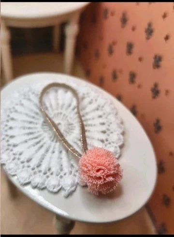 Bandeau pom-pom rose