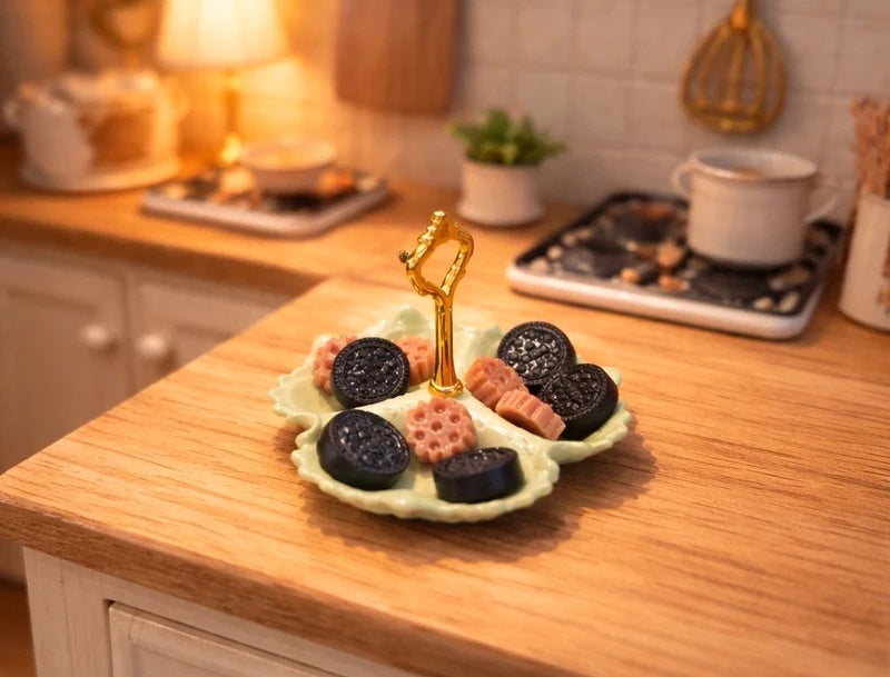 Présentoir métallique et ses gâteaux
