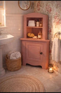 Meuble d'angle en bois rose poudrée