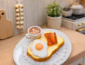 Pain de mie oeuf bacon et café