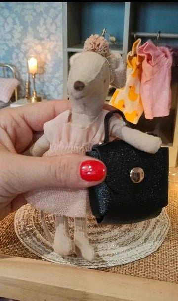 Petit sac noir en simili cuir