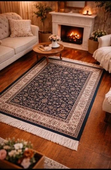 Grand tapis noir et vert