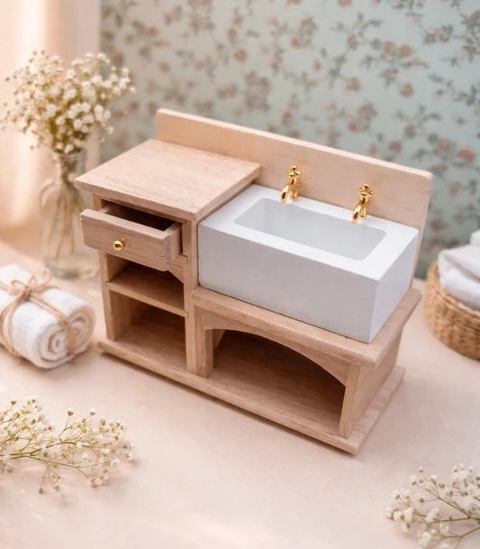Meuble bois vasque salle de bain ou cuisine