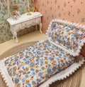 Couette/edredon fleuri bleu et oreiller assorti