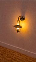 Applique murale lanterne miniature en métal, LED blanc chaud, échelle 1/12