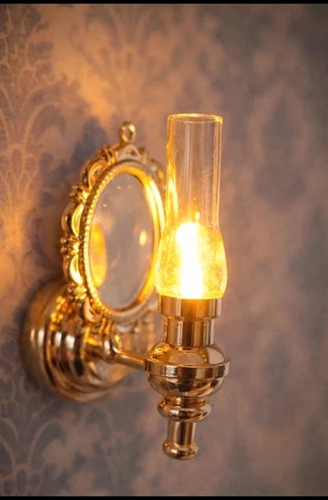 Applique murale miniature à miroir lumineuse, échelle 1/12