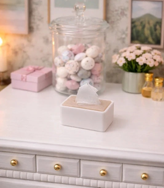 Boîte de mouchoirs miniature réaliste, échelle 1/12