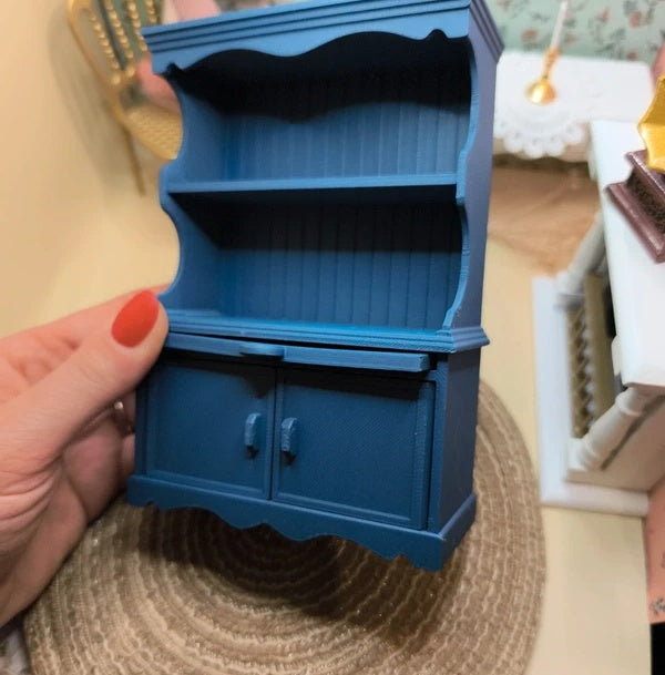 Étagères de rangement du buffet miniature bleu