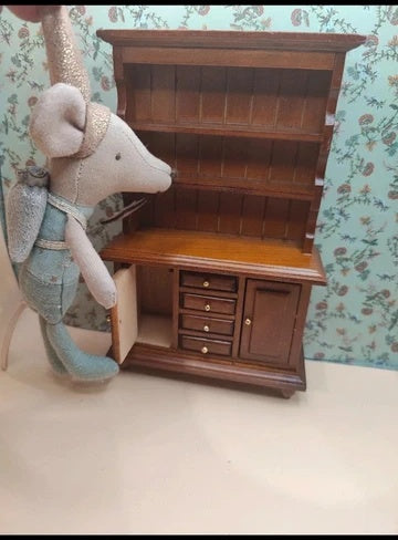 Buffet vaisselier miniature marron vu de côté