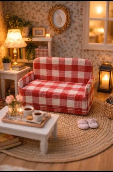 Canapé pliable miniature dans un troisième motif
