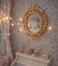 Miroir mural miniature doré à coller pour maison de poupée 1/12