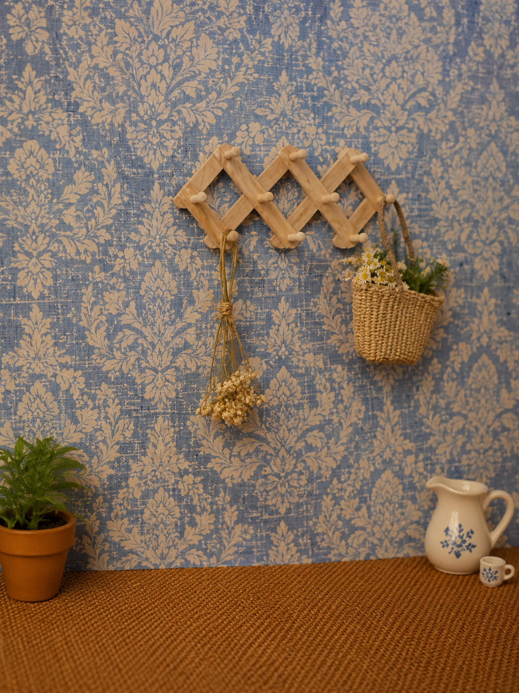 Porte manteau mural extensible bois