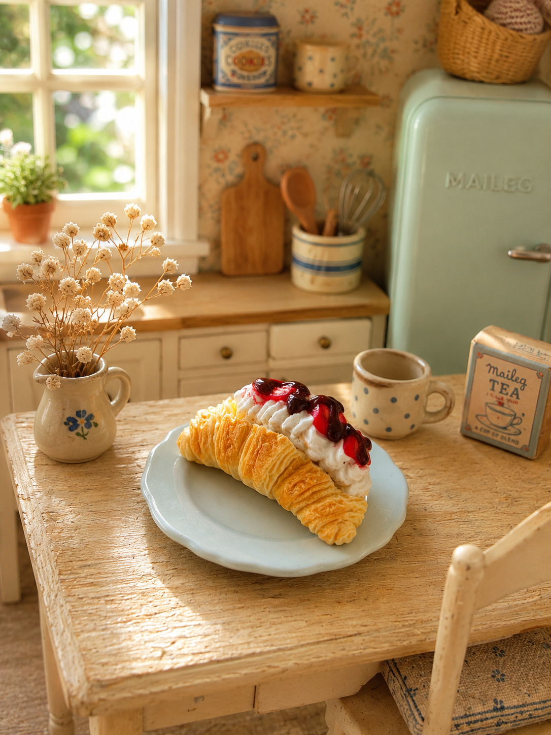 Assiette de croissant fourré