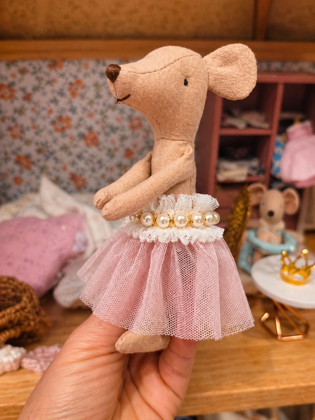 Jupe en tulle et perle miniature pour souris