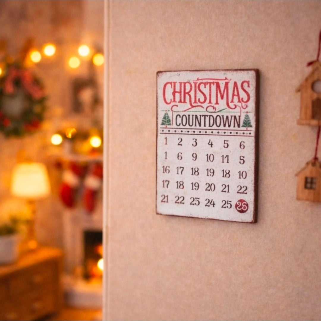 Cadre/ tableau Christmas countdown pour maison de poupée échelle 1/12eme