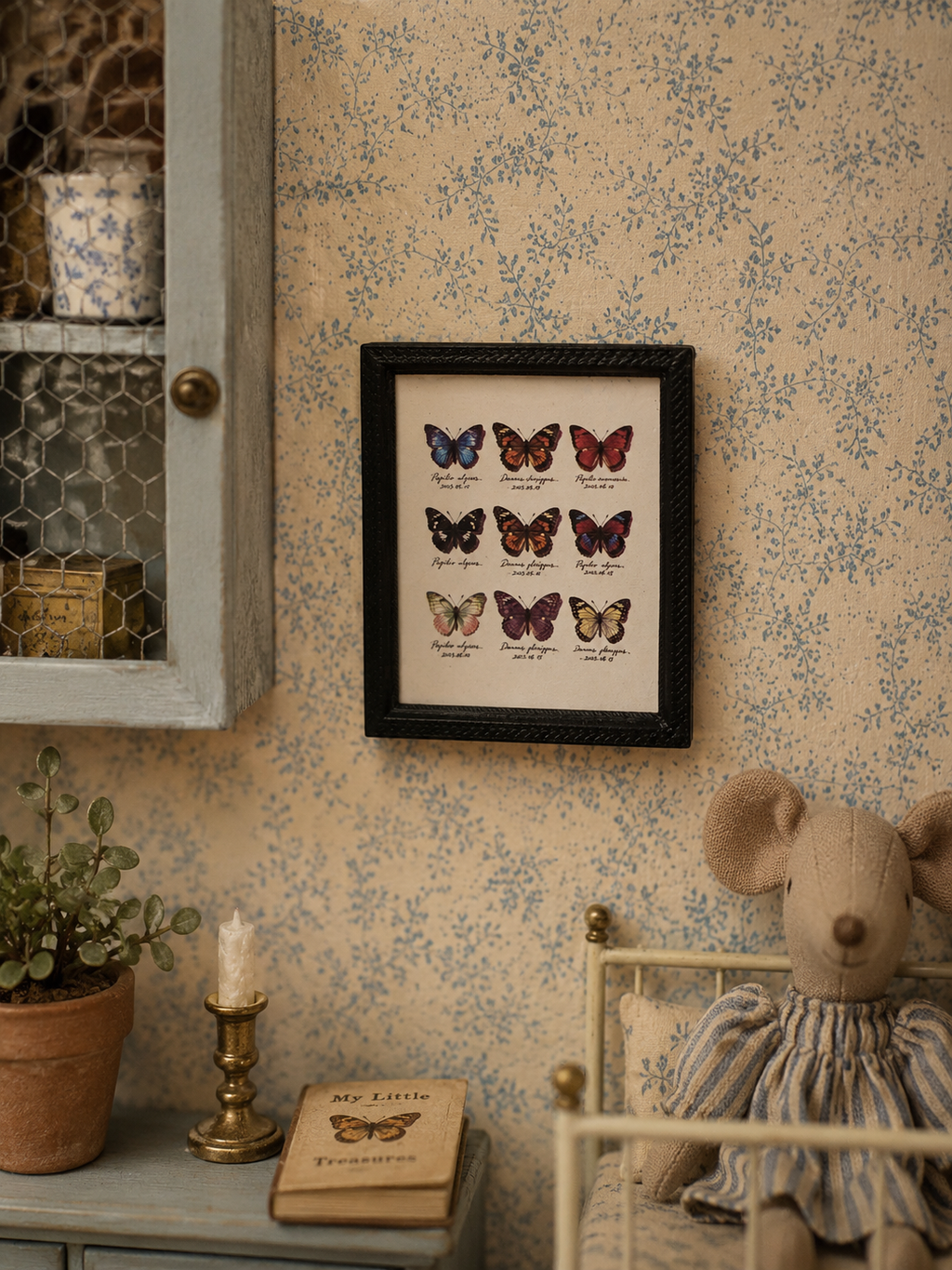 Tableau/Cadre Papillon pour maison de poupée échelle 1/12eme