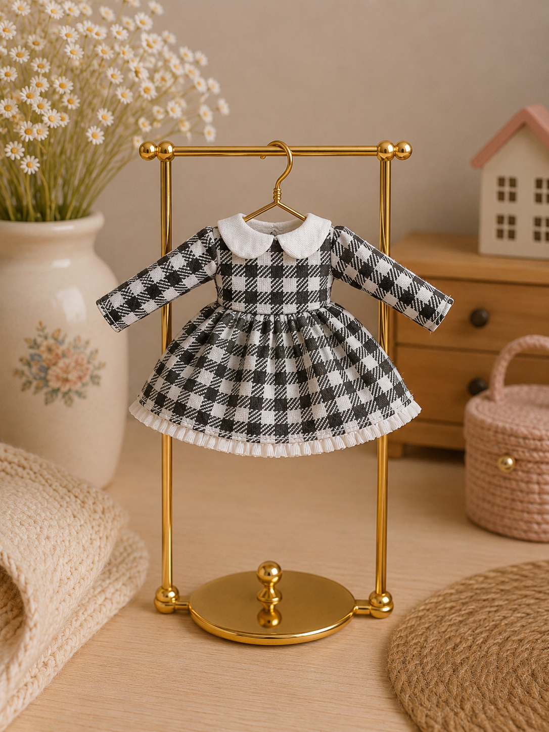 Robe vichy noire et blanche