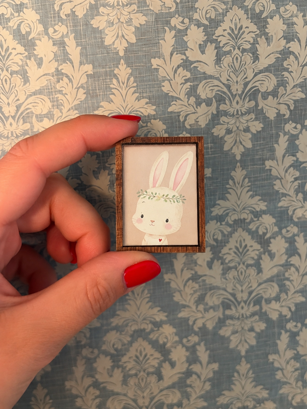 Tableau/cadre lapin pour maison de poupée échelle 1/12eme