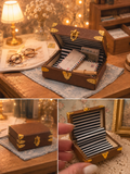 Petite valise miniature pour maison de poupée de 5 cm marron