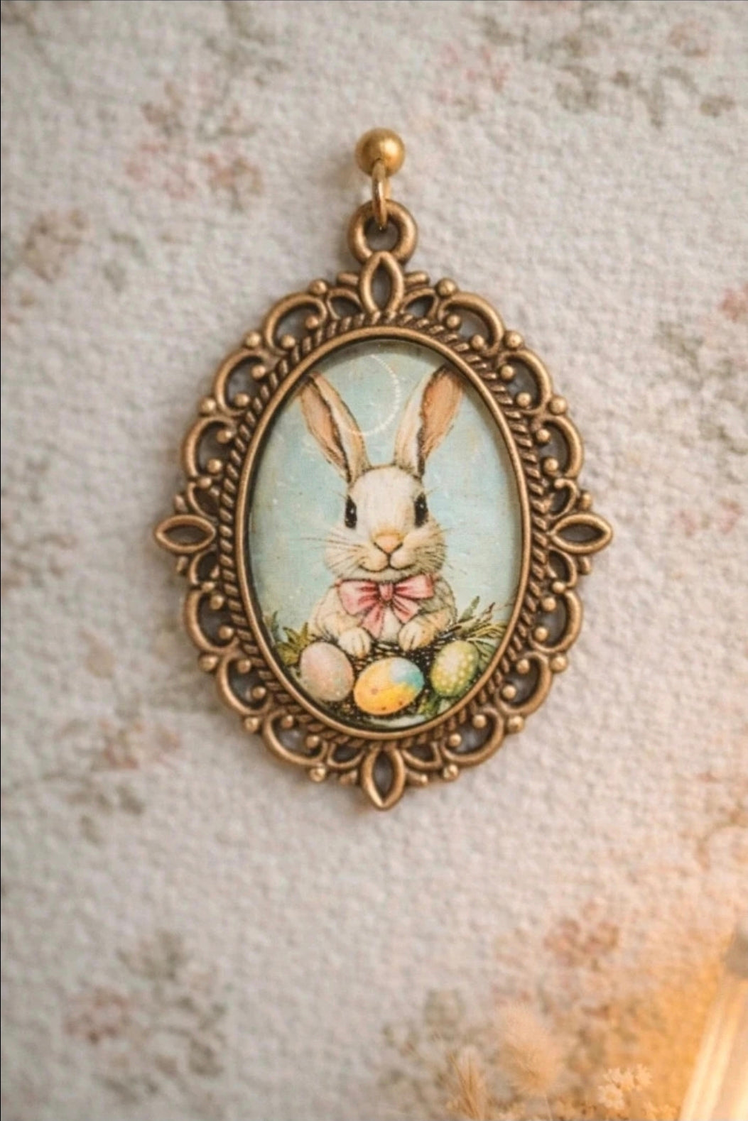 Petit tableau/ cadre en métal lapin pour maison de poupée