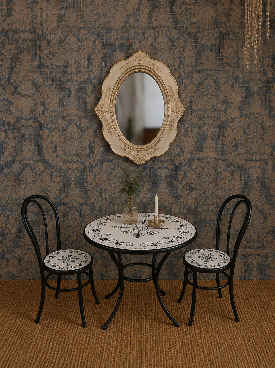 Table bistrot et 2 chaises en métal