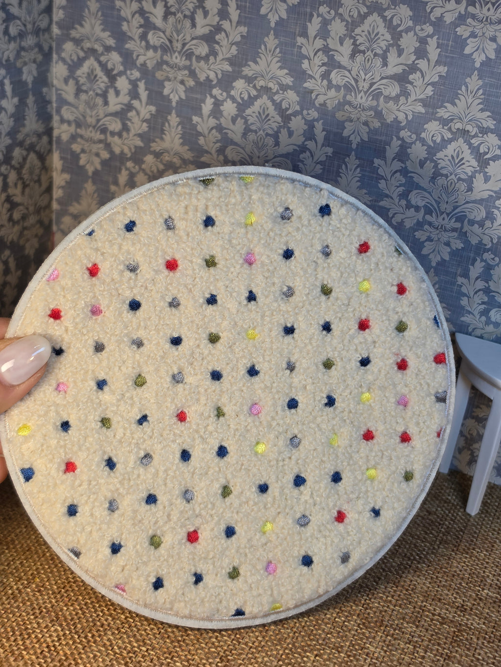 Tapis rond tout doux bouclette