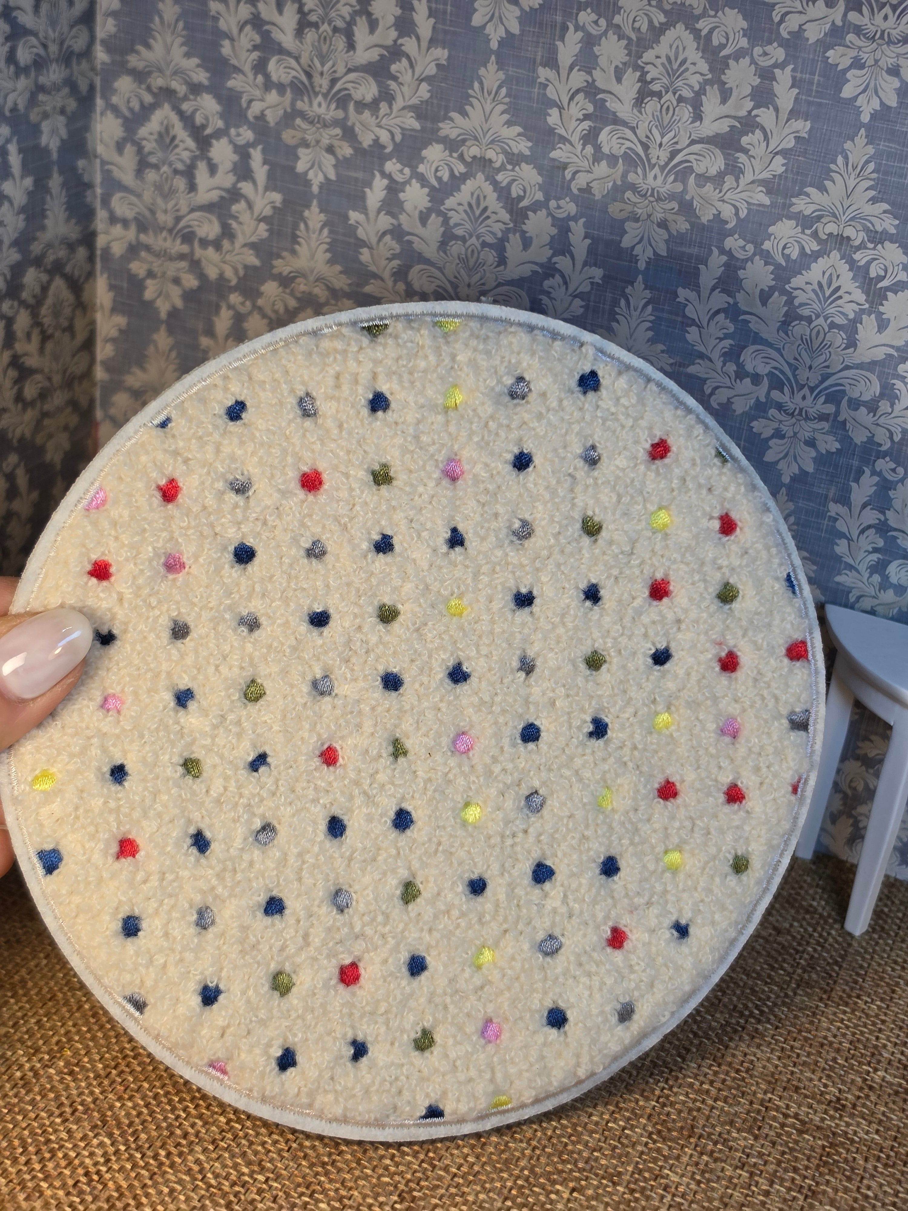 Tapis rond tout doux bouclette