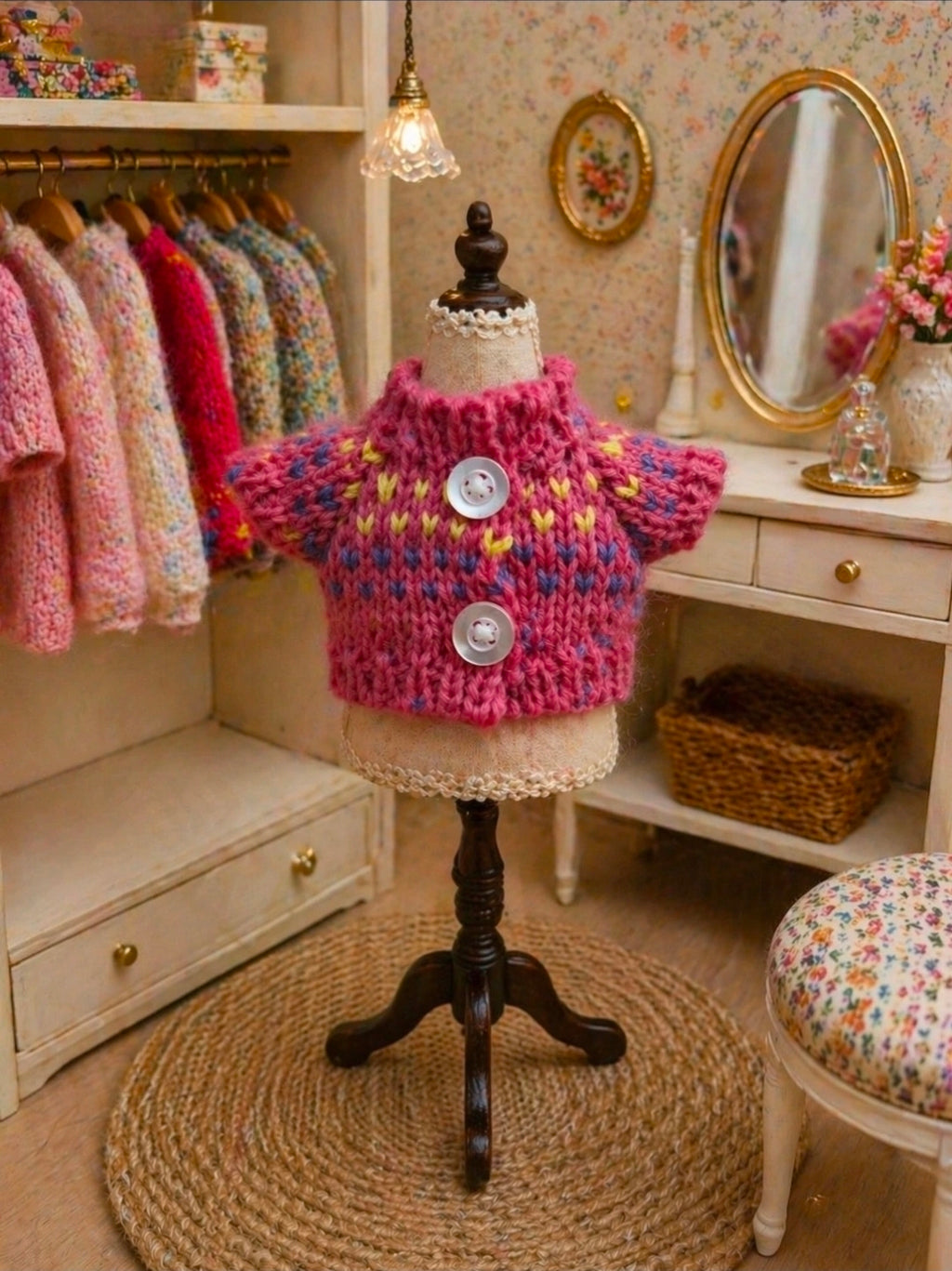 Pull tricoté à motifs et boutons