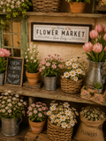 Tableau/cadre Flower market pour maison de poupée échelle 1/12eme