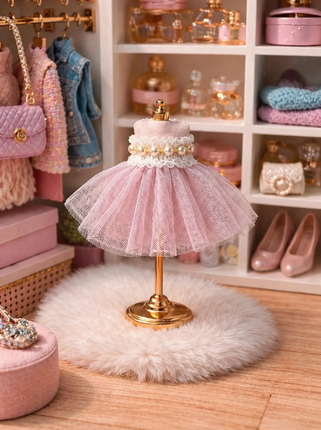 Jupe en tulle et perle miniature pour souris