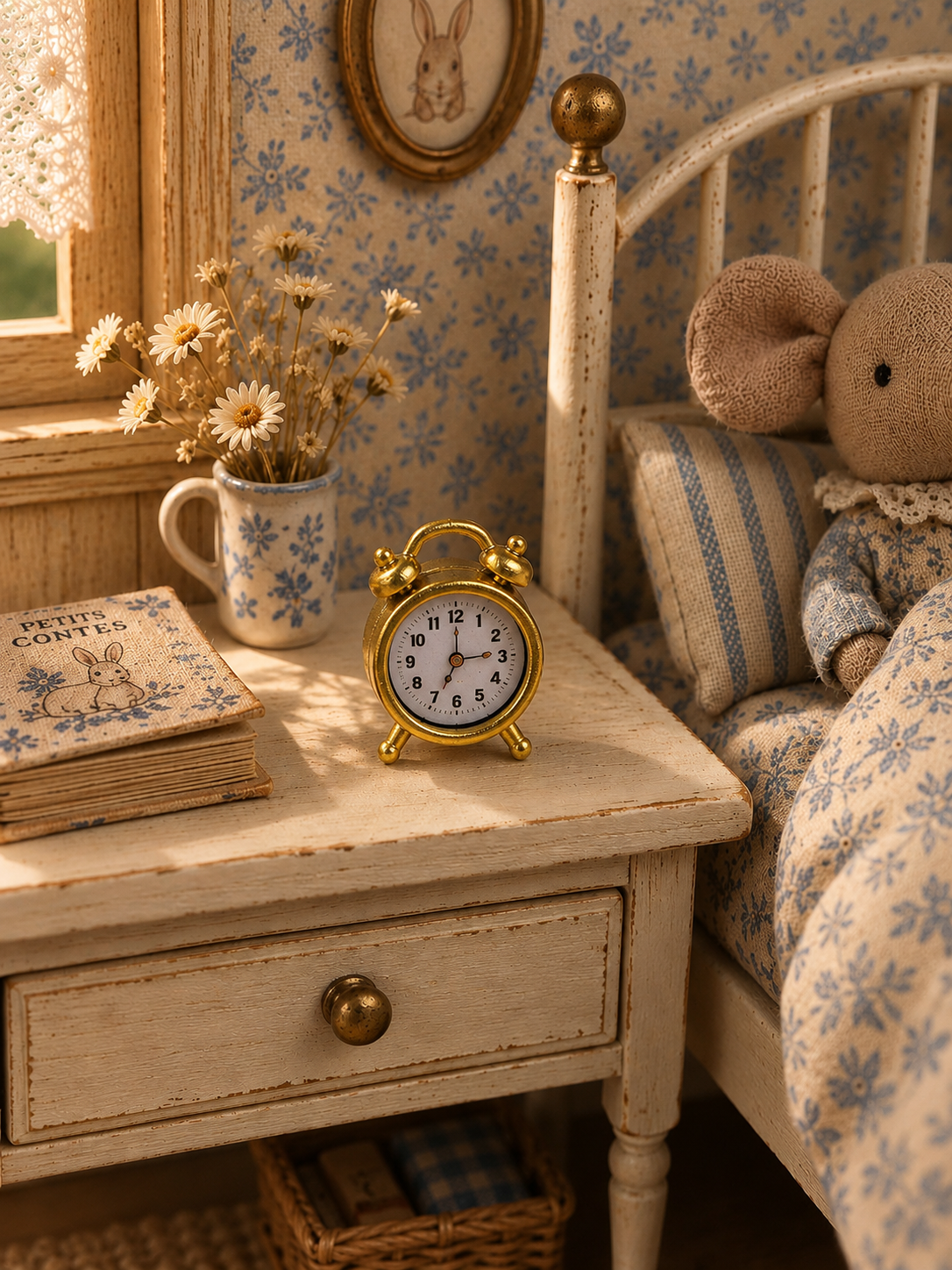 Réveil miniature vintage – Maison de poupée 1/12